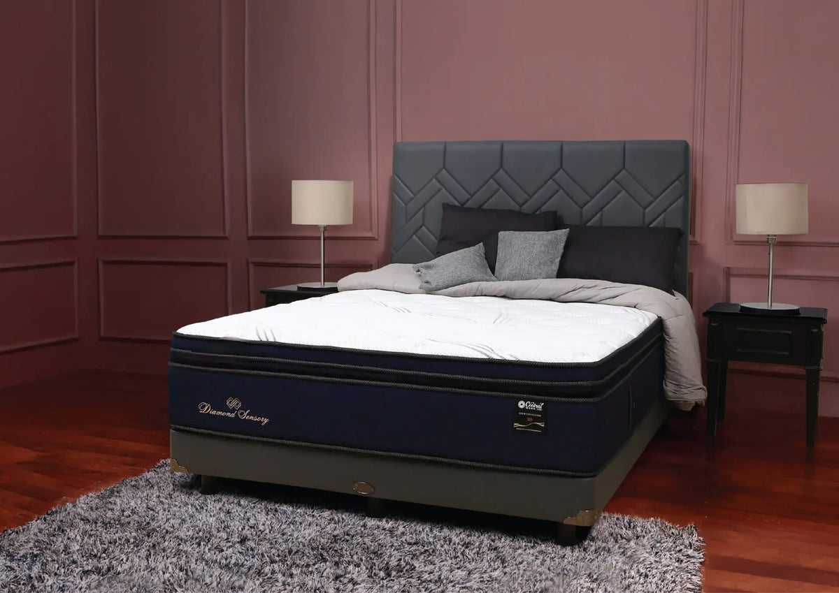 Set Spring Bed Central Diamond Sensory - Malva 15 Terra