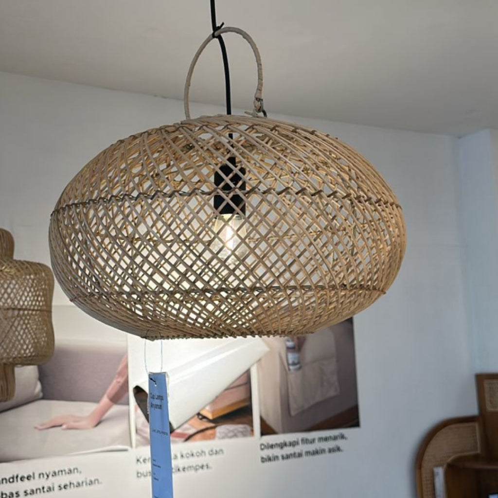 Cup Lampu Gantung Anyaman Premium Estetik Hiasan Rumah Minimalis - AJEG.CO.ID - gambar 8