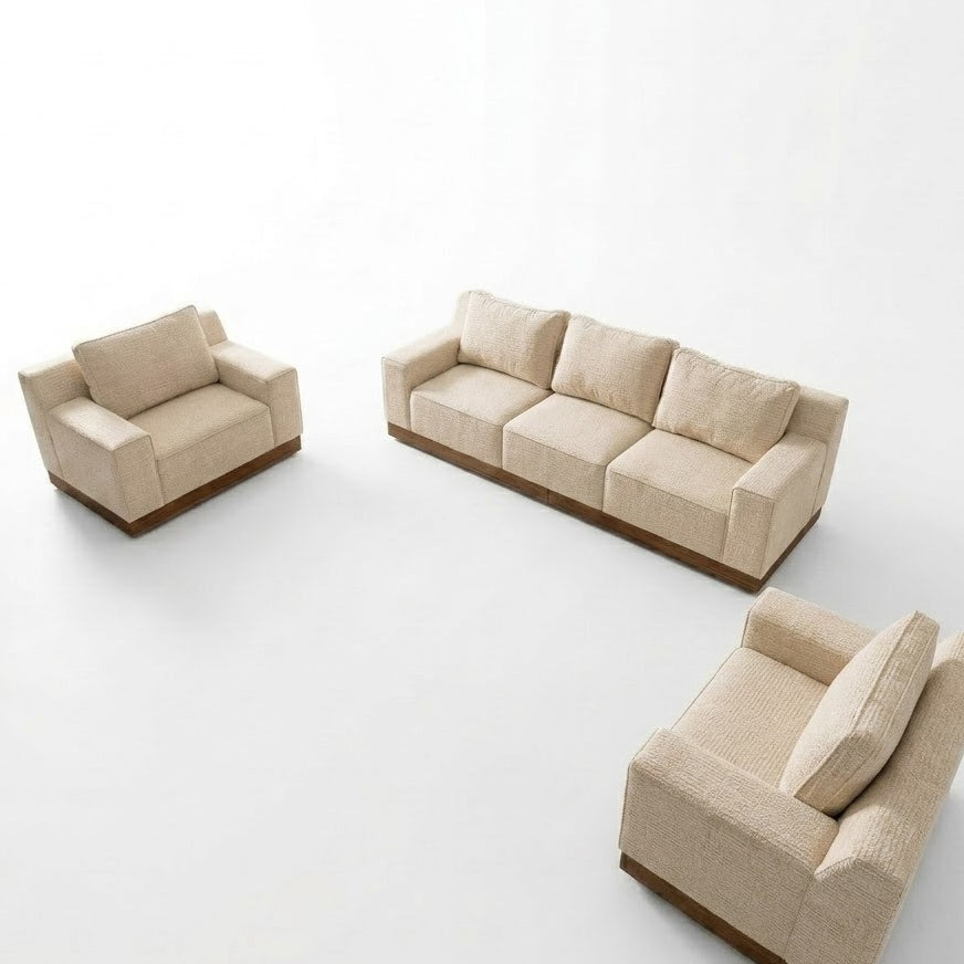 Kinami - Ajeg - Sofa Set 3-1-1 Seater Shizu Anti Cakar / Sofa Untuk Ruang Tamu Minimalis Modern / Kursi Empuk dan Santai Gaya Japandi - gambar 9