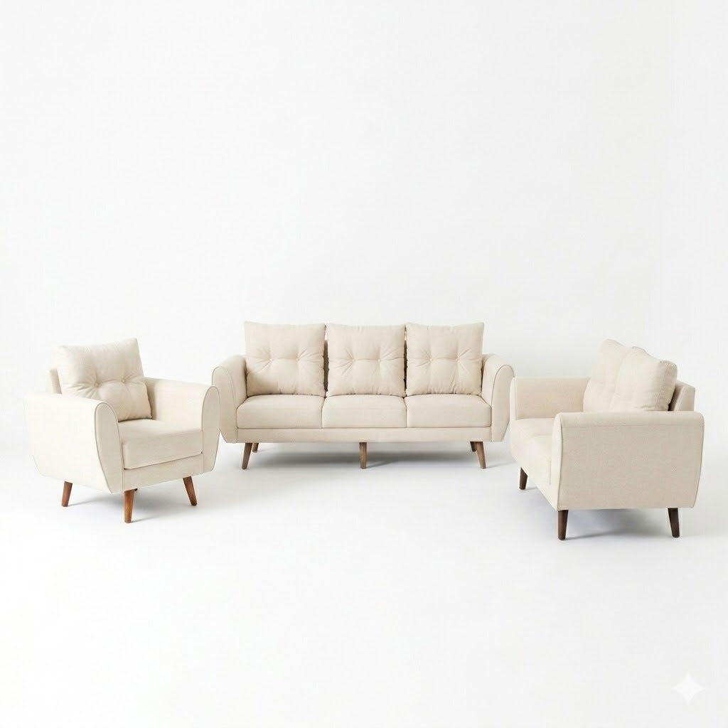 Kinami - Ajeg - Sofa Set 3-2-1 Seater Kobe Anti Cakar / Sofa Untuk Ruang Tamu Minimalis Modern / Kursi Empuk dan Santai Gaya Japandi - gambar 9