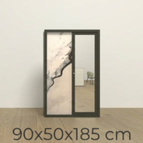 Lemari Pakaian Sliding Door 2 Pintu Jumbo - Lemari Pakaian Full Kaca Cermin Mirror Besar 1 Badan Minimalis Modern - gambar 9