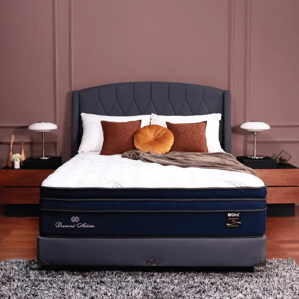 Set Spring Bed Central Diamond Asteria - Malva 15 Terra