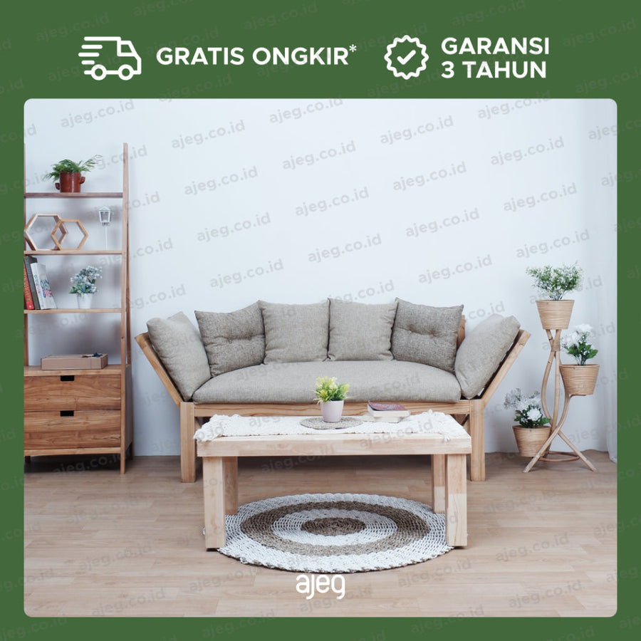 AJEG.CO.ID - Sofa Wooden 3 Seater Minimalis Moratta - gambar 2