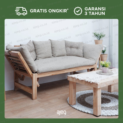 AJEG.CO.ID - Sofa Wooden 3 Seater Minimalis Moratta - gambar 3