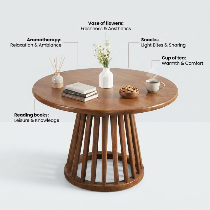 Kagumi - Ajeg - Meja Tamu Shizu Bulat / Coffee Table Minimalis Modern - gambar 2