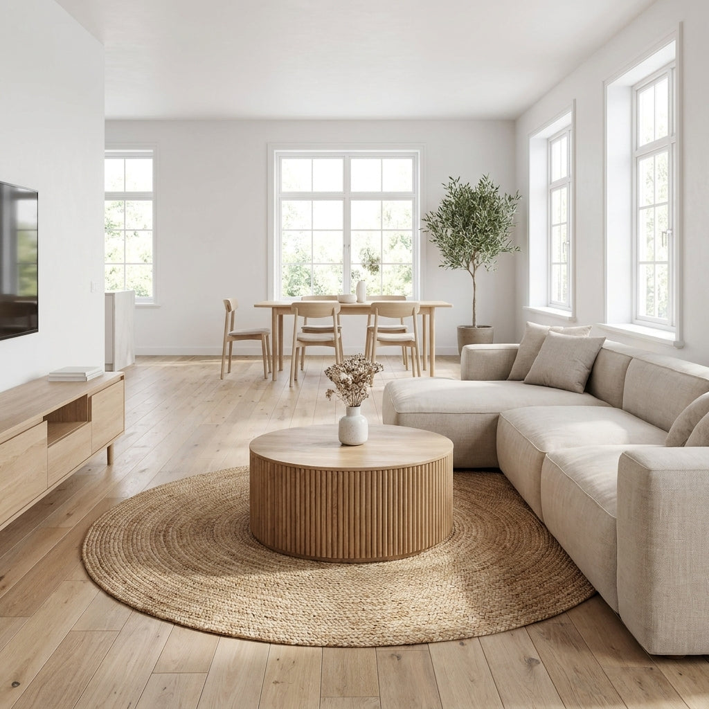 Kagumi - Ajeg - Meja Tamu Osako Bulat / Coffee Table Minimalis Modern - gambar 6