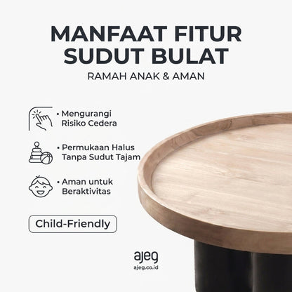 Kagumi - Ajeg - Meja Tamu Sana Bulat / Coffee Table Minimalis Modern - gambar 7