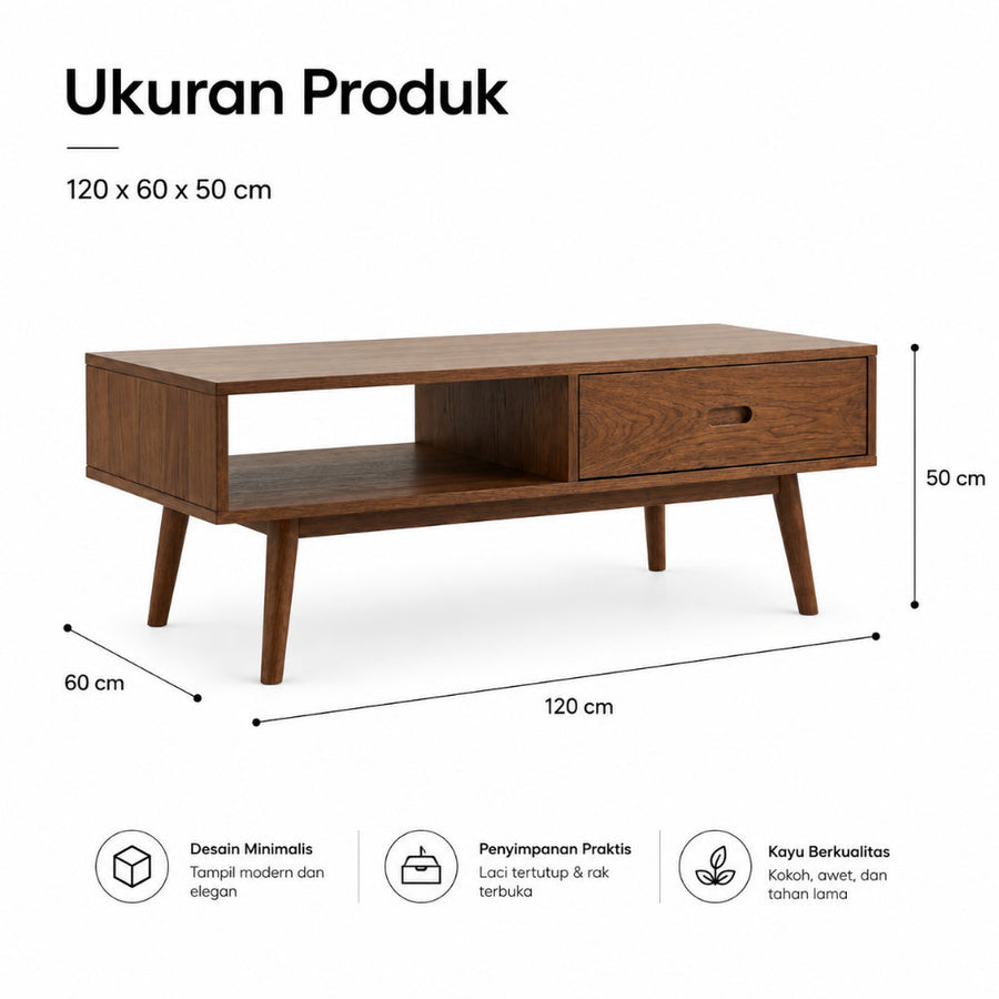 Kagumi - Ajeg - Meja Tamu Kotak Akira / Coffee Table Minimalis - gambar 4