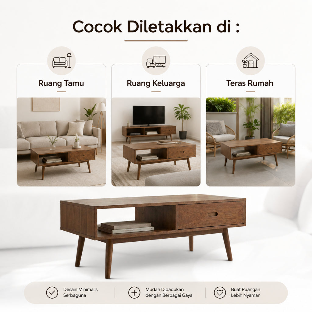 Kagumi - Ajeg - Meja Tamu Kotak Akira / Coffee Table Minimalis - gambar 6