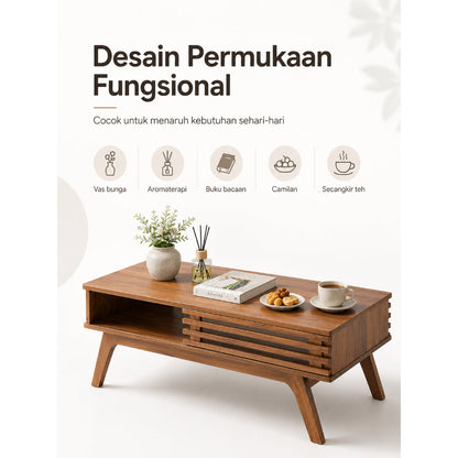 Kagumi - Ajeg - Meja Tamu Persegi Panjang Haruko / Coffee Table Minimalis - gambar 3