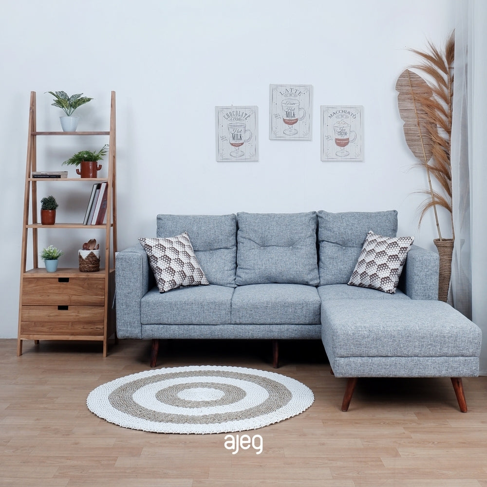 Kinami - Ajeg - Sofa 3 Seater Sudut Chio / Sofa Untuk 3 Orang Desain Modern Minimalis / Sofa Sudut 3 Dudukan Full Busa Untuk Selonjoran - gambar 1