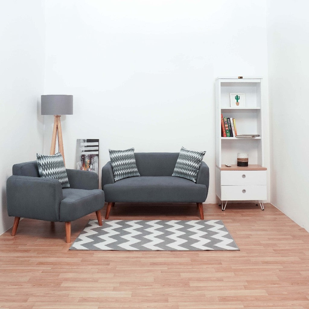 Kinami - Ajeg - Sofa Set 2-1 Seater Minimalis Kanaba Tahan Air Water Repellent / Sofa Set Empuk Modern Japandi - gambar 1