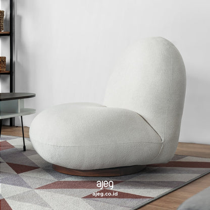 Kinami - Ajeg - Sofa Mochi Pacha 1 Seater Minimalis / Sofa 1 Dudukan / Kursi Bulat Empuk Ruang Tamu Aesthetic - Stool Bench Bangku Kursi Putar Ergonomis - gambar 1