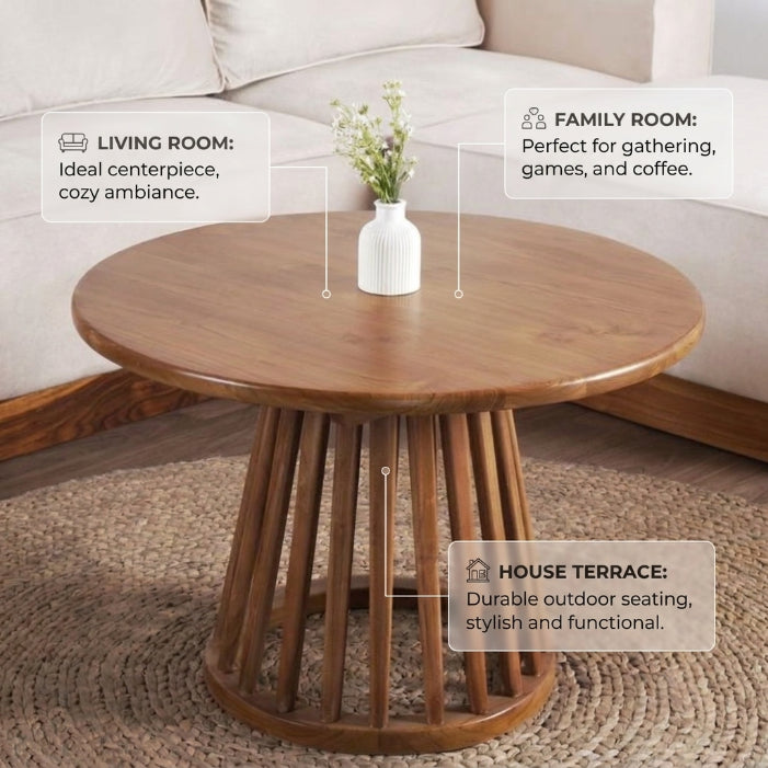Kagumi - Ajeg - Meja Tamu Shizu Bulat / Coffee Table Minimalis Modern - gambar 6