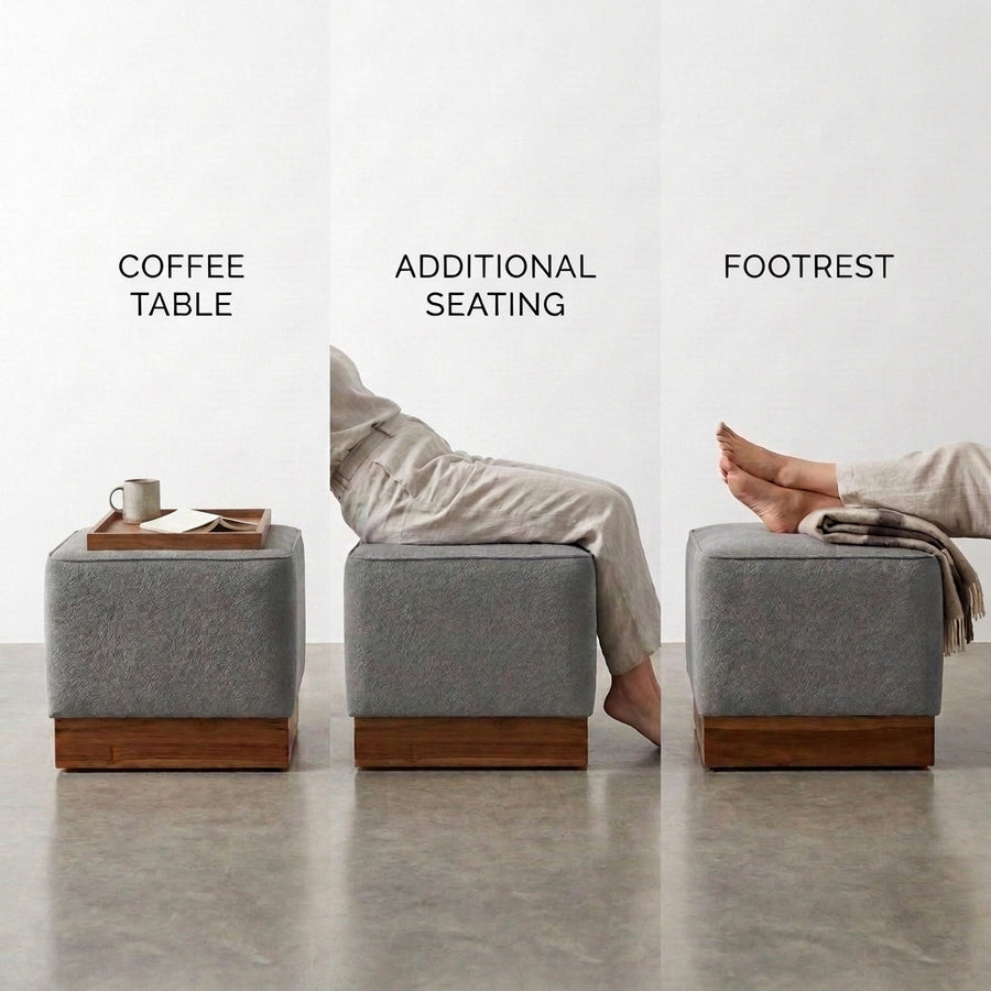 Kinami - Ajeg - Puff Sofa Empuk Minimalis Shizu Anti Cakar / Stool Bench Square / Kursi Bangku Serbaguna / Meja Tamu Coffee Table Ruang Tamu - gambar 6