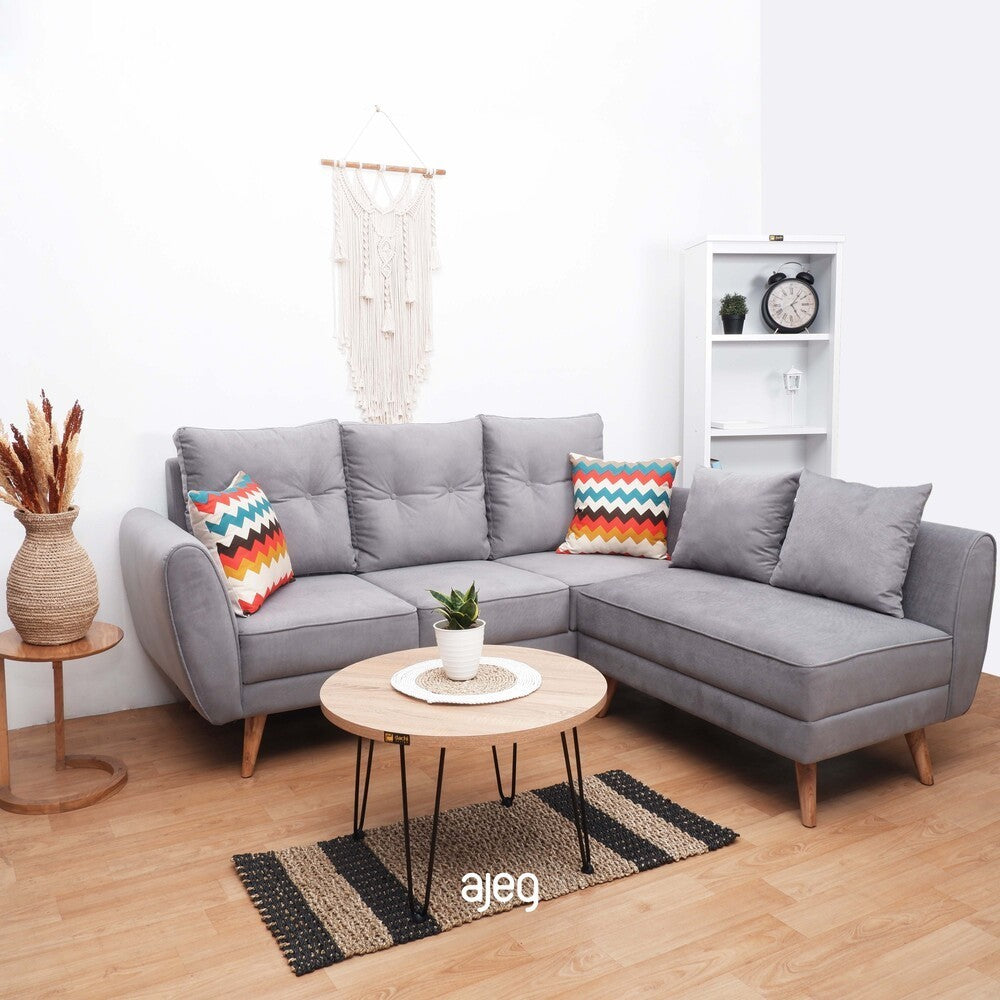Kinami - Ajeg - Sofa 3 Seater Sudut Kobe Variasi Anti Cakar / Sofa 3 Dudukan Selonjoran dan Lesehan Minimalis Modern / Kursi Empuk Ruang Tamu Aesthetic Gaya Japandi Minimalis Modern Empuk dan Santai Untuk 3 Orang - gambar 1