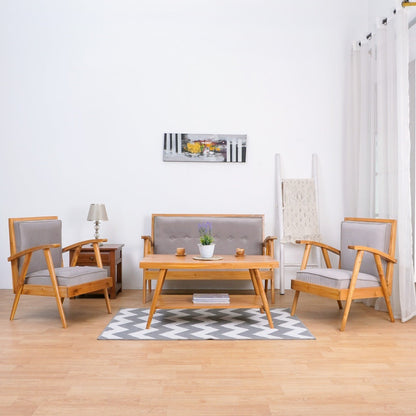 Kagumi - Ajeg - Kursi Teras Jengki 2-1-1 Seater Desain Retro / Kursi Set Kayu Jengki Dudukan Empuk Untuk Ruang Tamu Minimalis - gambar 1
