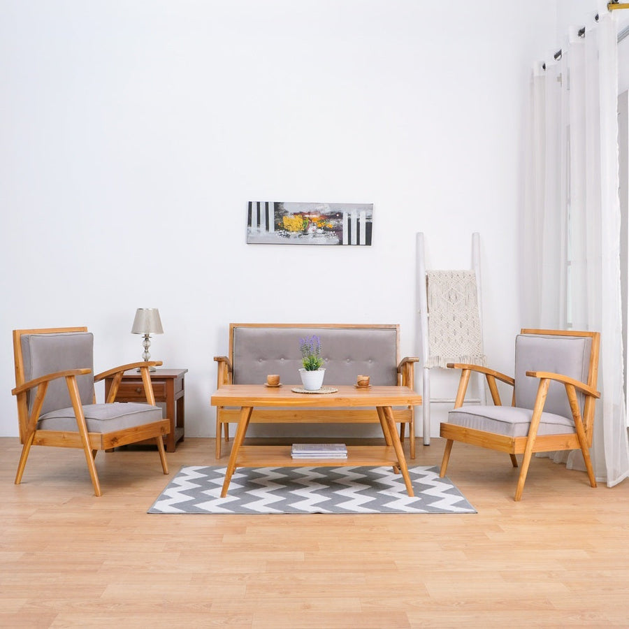 Kagumi - Ajeg - Kursi Teras Jengki 2-1-1 Seater Desain Retro / Kursi Set Kayu Jengki Dudukan Empuk Untuk Ruang Tamu Minimalis - gambar 1