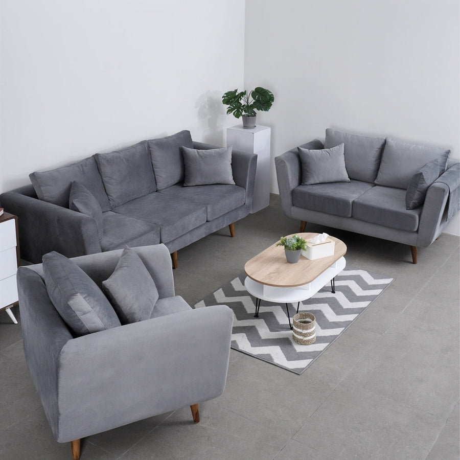 Kinami - Ajeg - Sofa Set 3-2-1 Seater Aiko Anti Cakar / Sofa Minimalis Modern Empuk dan Santai Gaya Japandi - gambar 1