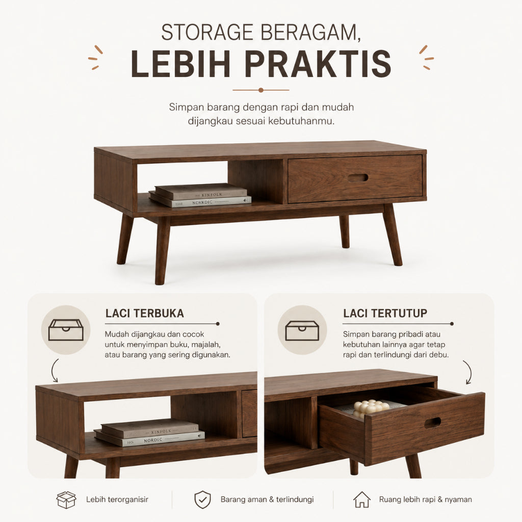 Kagumi - Ajeg - Meja Tamu Kotak Akira / Coffee Table Minimalis - gambar 8