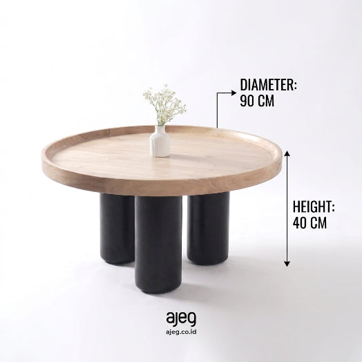 Kagumi - Ajeg - Meja Tamu Sana Bulat / Coffee Table Minimalis Modern - gambar 4