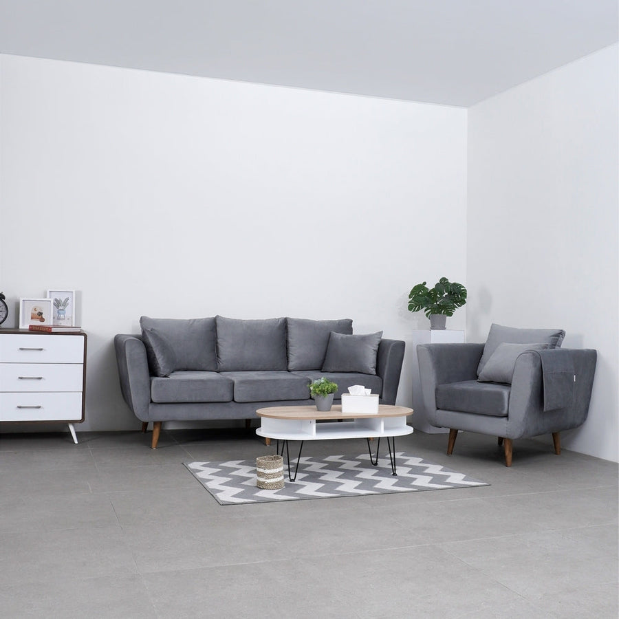Kinami - Ajeg - Sofa Set 3-1 Seater Aiko Anti Cakar / Sofa Minimalis Modern Empuk dan Santai Gaya Japandi - gambar 1