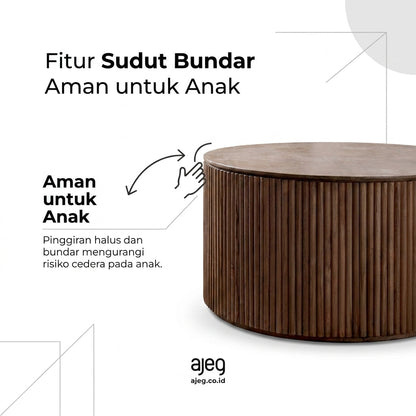 Kagumi - Ajeg - Meja Tamu Osako Bulat / Coffee Table Minimalis Modern - gambar 3