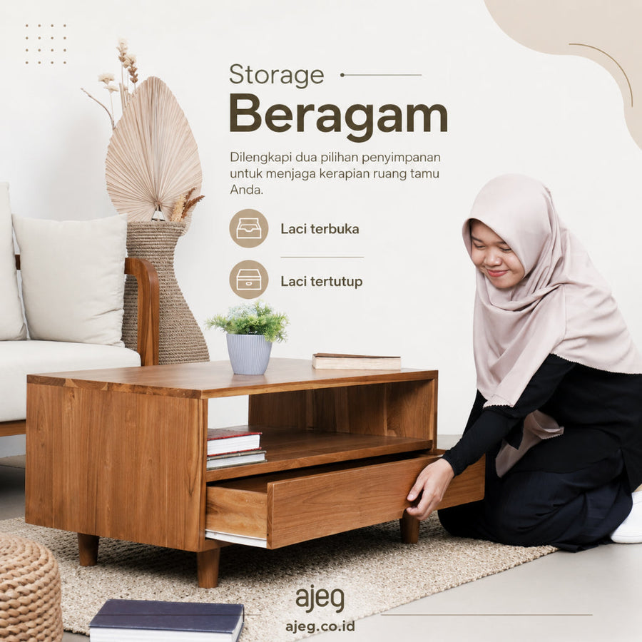 Kagumi - Ajeg - Meja Tamu Persegi Panjang Ayyaka/ Coffee Table Minimalis - gambar 2