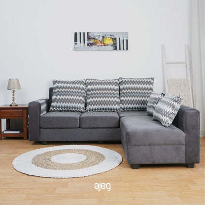 Kinami - Ajeg - Sofa 3 Seater Sudut Variasi Chio / Sofa Untuk 3 Orang Desain Modern Minimalis / Sofa Sudut 3 Dudukan Full Busa Untuk Selonjoran - gambar 1