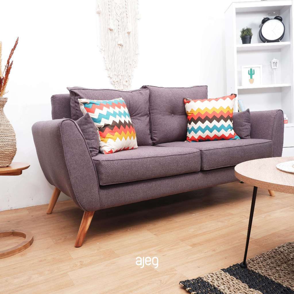 Kinami - Ajeg - Sofa 2 Seater Kobe Anti Cakar / Sofa 2 Dudukan Minimalis Modern Empuk dan Santai Gaya Japandi - gambar 1