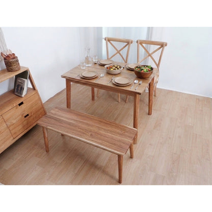 Kagumi - Ajeg - Meja Makan Masato 2 Kursi + 1 Bench / Meja Makan Kayu Jati Minimalis Set Kursi dan Bangku Bench - gambar 3