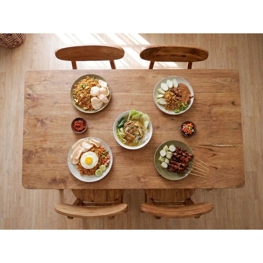 Kagumi - Ajeg - Meja Makan Masato 4 Kursi / Meja Makan Kayu Jati Minimalis Set 4 Kursi - gambar 3