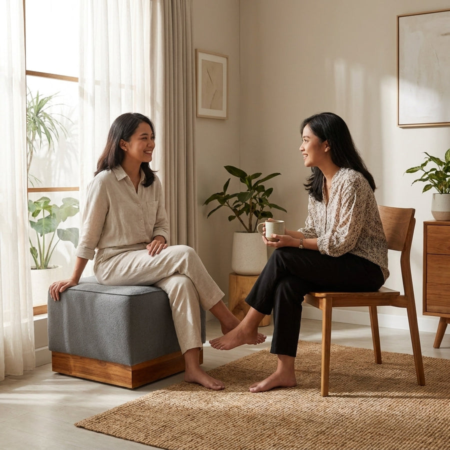 Kinami - Ajeg - Puff Sofa Empuk Minimalis Shizu Anti Cakar / Stool Bench Square / Kursi Bangku Serbaguna / Meja Tamu Coffee Table Ruang Tamu - gambar 5
