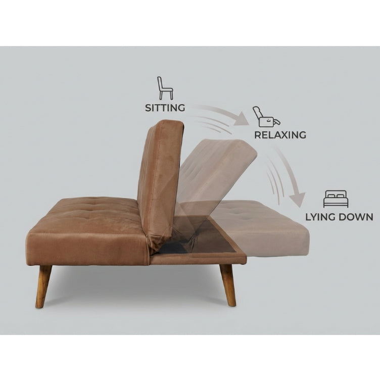 Kinami - Ajeg - Sofa Bed Becca Reclining Minimalis / Sofa Santai Selonjoran Untuk 3 Orang - gambar 2