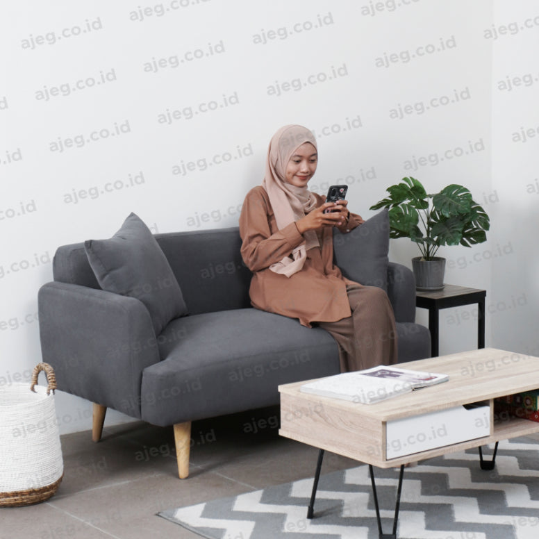 Kinami - Ajeg - Sofa 2 Seater Kanaba Tahan Air Water Repellent / Sofa Empuk Minimalis Untuk 2 Orang - gambar 3