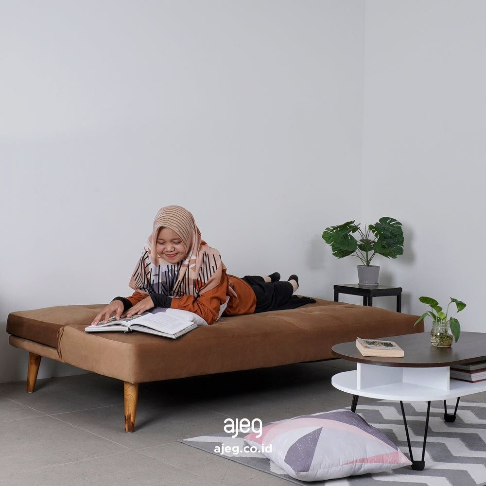 Kinami - Ajeg - Sofa Bed Becca Reclining Minimalis / Sofa Santai Selonjoran Untuk 3 Orang - gambar 3