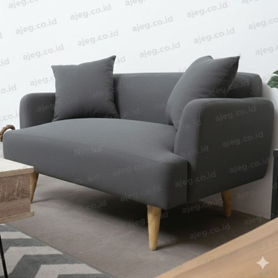 Kinami - Ajeg - Sofa 2 Seater Kanaba Tahan Air Water Repellent / Sofa Empuk Minimalis Untuk 2 Orang - gambar 9