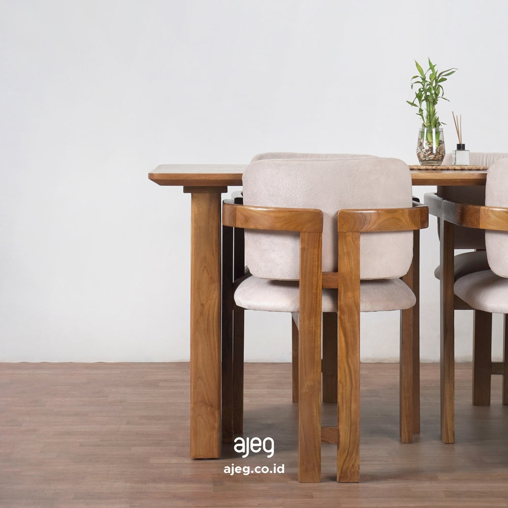 Kagumi - Ajeg - Meja Makan Tamami / Meja Makan Kayu Jati / Meja Makan Set 4 Kursi Minimalis - gambar 7