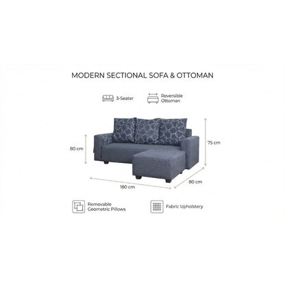 Kinami - Ajeg - Sofa 3 Seater Sudut Minimalis Nagari / Sofa Empuk Santai  Minimalis Desain Modern Untuk 3 Orang - gambar 7