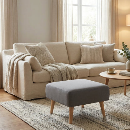 Kinami - Ajeg - Puff Sofa Kanaba Tahan Air Water Repellent Empuk Minimalis Modern / Stool Bench Square / Kursi Bangku Serbaguna / Meja Tamu Coffee Table Ruang Tamu - gambar 1