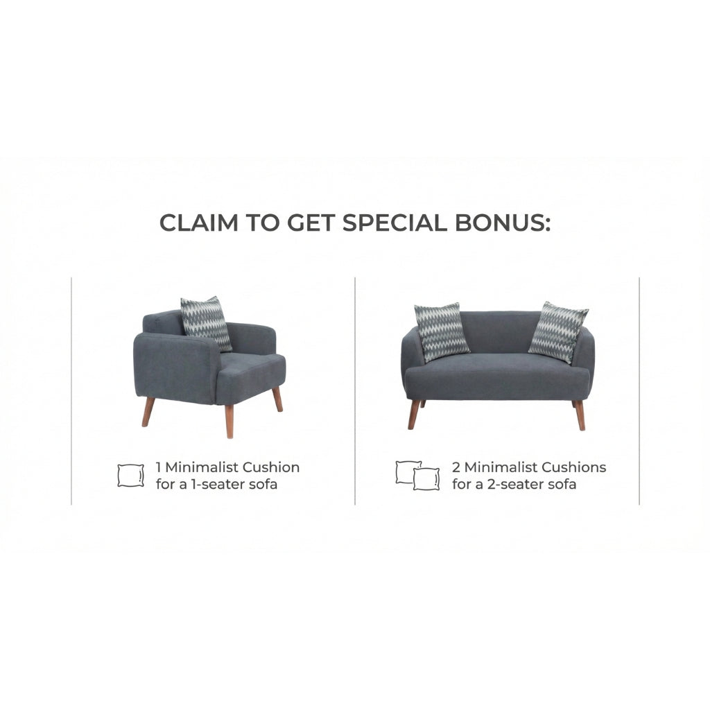 Kinami - Ajeg - Sofa Set 2-1 Seater Minimalis Kanaba Tahan Air Water Repellent / Sofa Set Empuk Modern Japandi - gambar 3