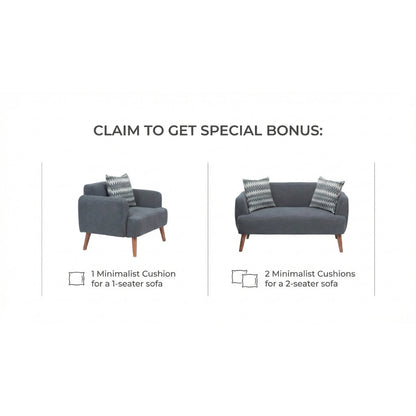 Kinami - Ajeg - Sofa Set 2-1 Seater Minimalis Kanaba Tahan Air Water Repellent / Sofa Set Empuk Modern Japandi - gambar 3