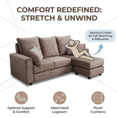 Kinami - Ajeg - Sofa 3 Seater Sudut Fudo Anti Cakar / Sofa Sudut 3 Dudukan Full Busa / Sofa Selonjoran - gambar 5