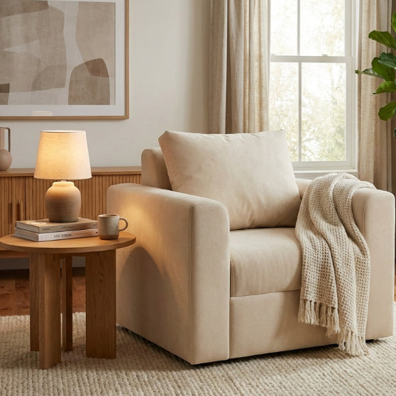 Kinami - Ajeg - Sofa 1 Seater Narumi Minimalis / Sofa Anti Cakar dengan Hidden Storage Tempat Penyimpanan Tersembunyi - gambar 3