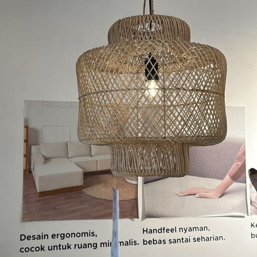 Cup Lampu Gantung Anyaman Premium Estetik Hiasan Rumah Minimalis - AJEG.CO.ID - gambar 7