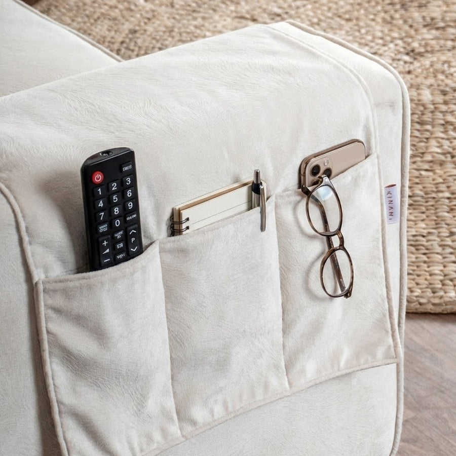 Kinami - Ajeg - Tempat Remot TV AC / Wadah Remot Aksesoris Sofa / Kantong Remot Organizer Sofa Anti Cakar Kucing* / Tas Bedside / Kantong Remot Untuk Sofa dan Kursi Kayu / Tempat Aksesoris di Ruang Tamu - gambar 1