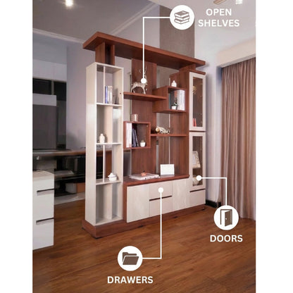 Rak Buku Pajangan Serbaguna Divider DV 008 / Lemari Buku Rak Susun Portable Minimalis / Partisi Ruangan - gambar 6