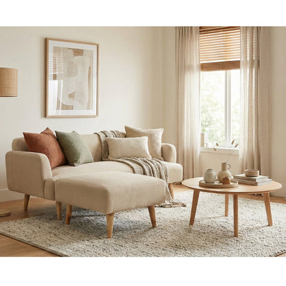 Kinami - Ajeg - Sofa 2 Seater Sudut Kanaba Tahan Air Water Repellent / Sofa Empuk Santai Modern Gaya Japandi Minimalis - gambar 4