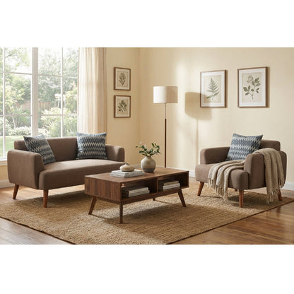 Kinami - Ajeg - Sofa Set 2-1 Seater Minimalis Kanaba Tahan Air Water Repellent / Sofa Set Empuk Modern Japandi - gambar 2