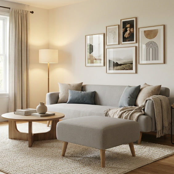 Kinami - Ajeg - Sofa 3 Seater Sudut Kanaba Tahan Air Water Repellent / Sofa 3 Dudukan / Sofa Empuk Selonjoran Santai  Minimalis Desain Modern Untuk 3 Orang - gambar 1